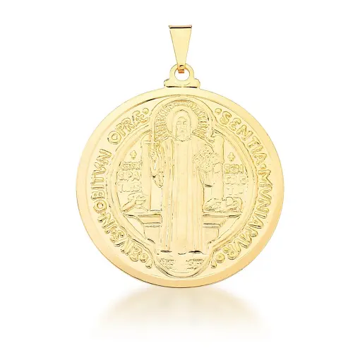 PINGENTE LISO E REDONDO COM IMAGEM DE SÃO BENTO