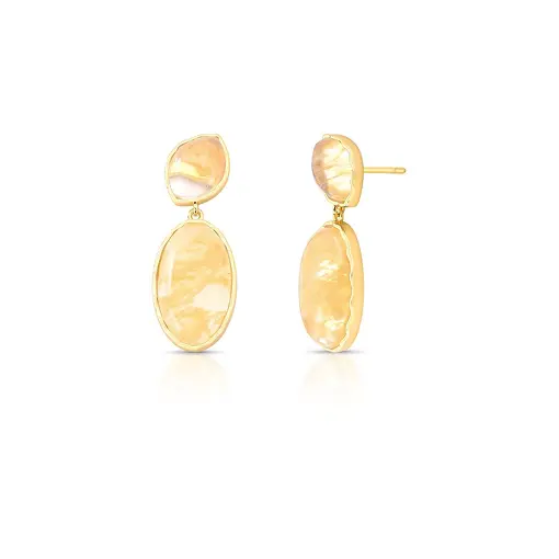 BRINCO OVAL NAVETE EM PÊNDULO COM PEDRA RECONSTITUÍDA