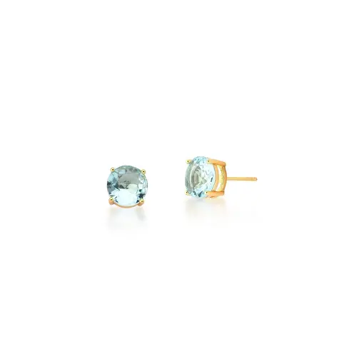 BRINCO COM CRISTAL REDONDO BANHADO A OURO