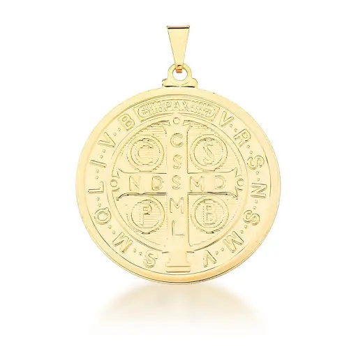 PINGENTE LISO E REDONDO COM IMAGEM DE SÃO BENTO