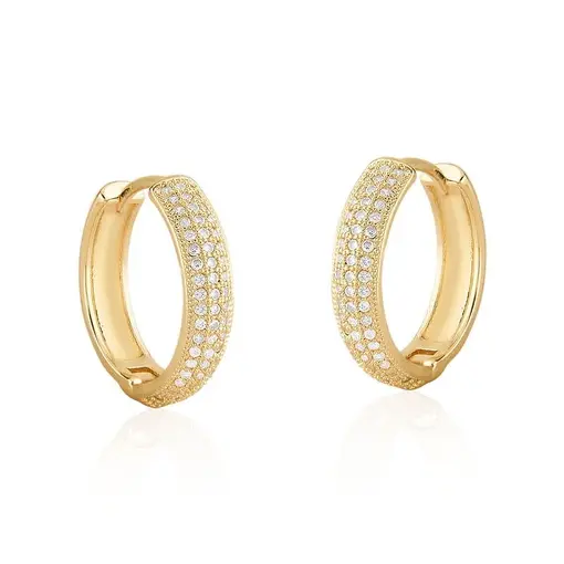 TRIO DE ARGOLAS REDONDAS COM ZIRCÔNIAS