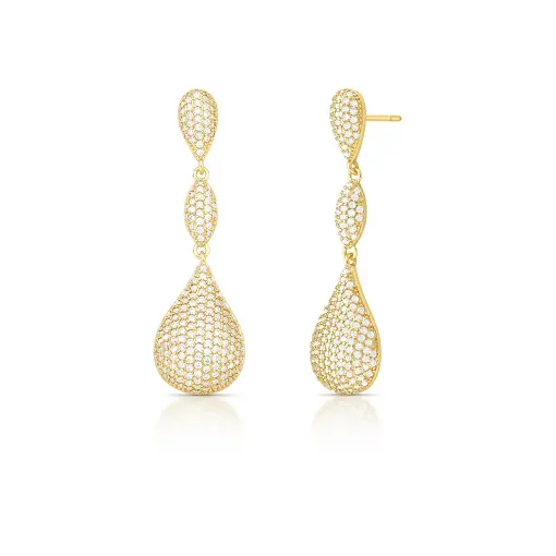 BRINCO PÊNDULO DE GOTA CRAVEJADO DE ZIRCÔNIAS