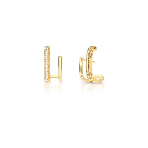 BRINCO EAR HOOK DUAS VOLTAS COM ZIRCÔNIAS