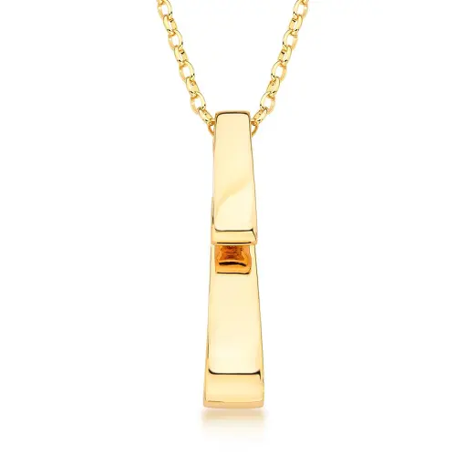 COLAR COM PINGENTE ONDULADO LISO