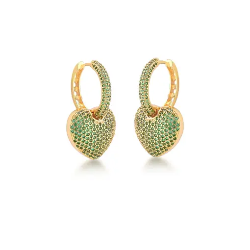 ARGOLA 2 EM 1 COM PINGENTE DE CORAÇÃO CRAVEJADO DE ZIRCÔNIAS