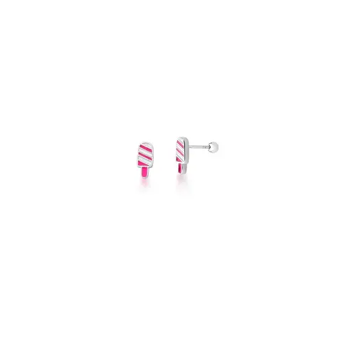 BRINCO KIDS DE PICOLÉ ESMALTADO ROSA PRATA RODINADA