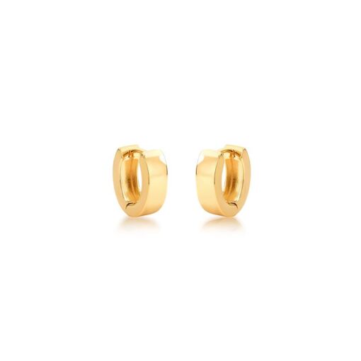 ARGOLA OVAL LISA BANHADA A OURO