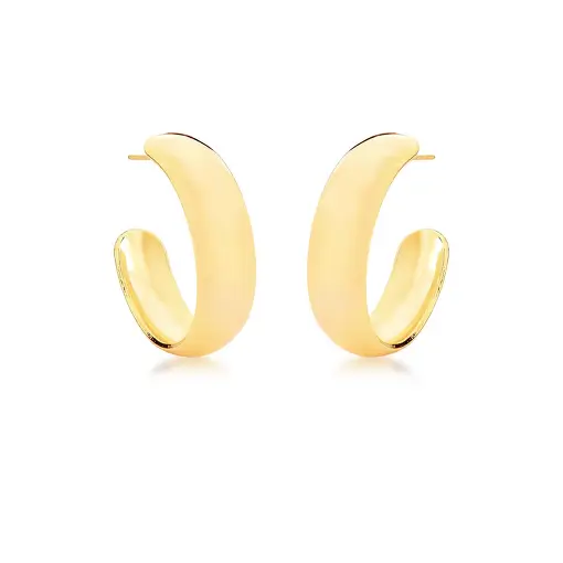 MEIA ARGOLA LISA BANHADA A OURO