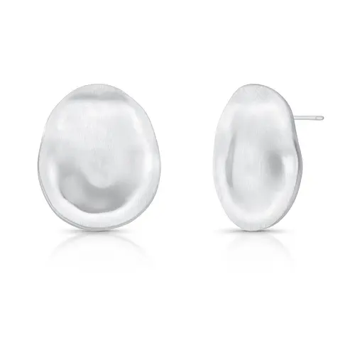 BRINCO OVAL TEXTURIZADO ACETINADO