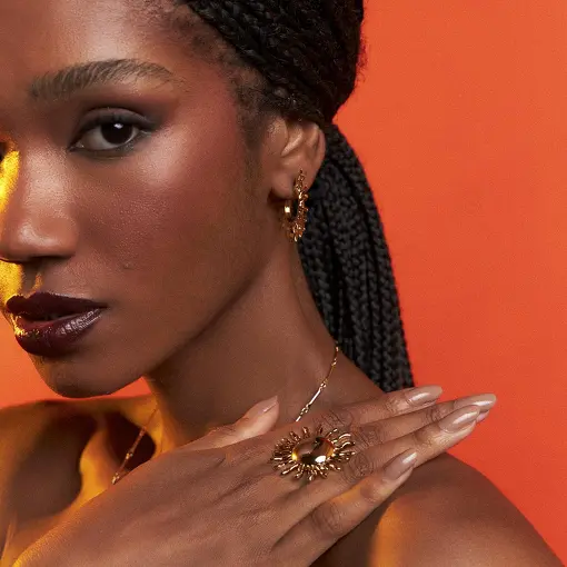 MEIA ARGOLA SOL TRABALHADO