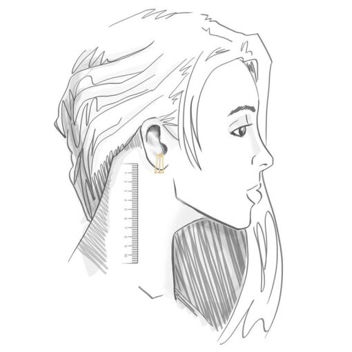BRINCO EAR HOOK TRÊS VOLTAS COM ELOS E ZIRCÔNIAS BANHADO A OURO