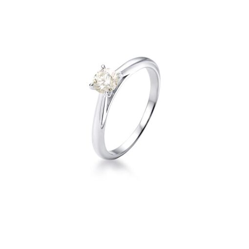 ANEL SOLITÁRIO PEDRA MOISSANITE 5MM PRATA RODINADA
