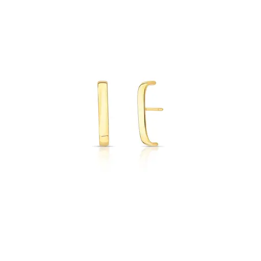 BRINCO EAR HOOK LISO E CURVO BANHADO A OURO