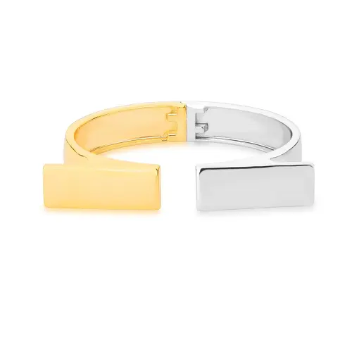 BRACELETE RETANGULAR COM ABERTURA DOIS TONS