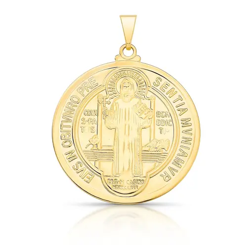 PINGENTE LISO E REDONDO COM IMAGEM DE SÃO BENTO