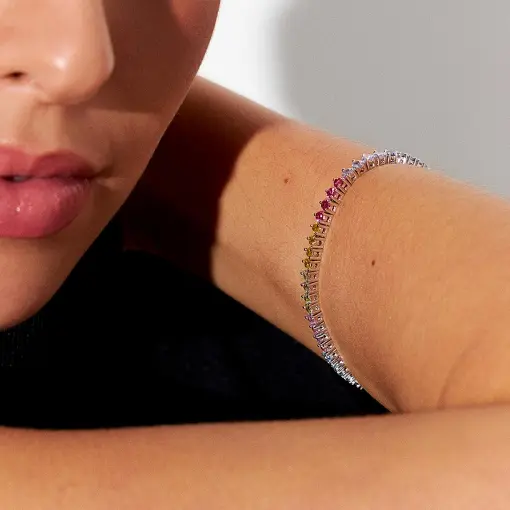 PULSEIRA RIVIERA COM CRISTAIS REDONDOS