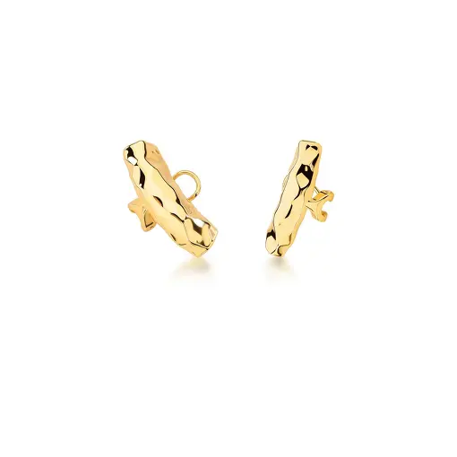PIERCING DE ORELHA CURVO LISO BANHADO A OURO