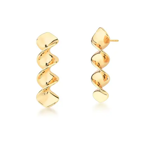 BRINCO TORCIDO LISO BANHADO A OURO