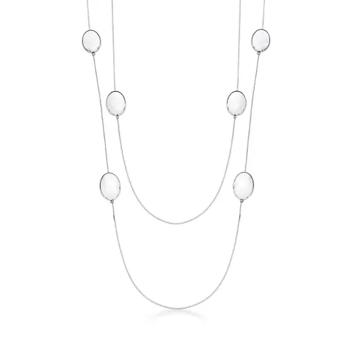 COLAR DUAS VOLTAS COM PINGENTES OVAIS LISOS