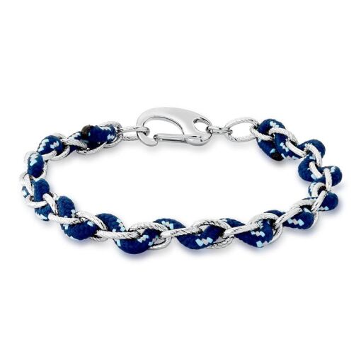 PULSEIRA ELOS OVAIS LISOS TRANÇADOS  EM AÇO