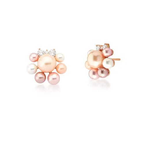BRINCO FLOR COM PÉROLAS SHELL
