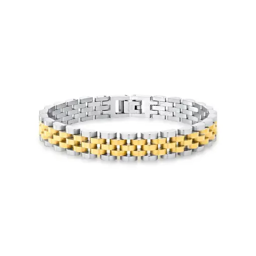 PULSEIRA COM PLACAS LISAS EM AÇO