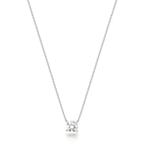 COLAR COM PEDRA MOISSANITE 6.5MM PRATA RODINADA