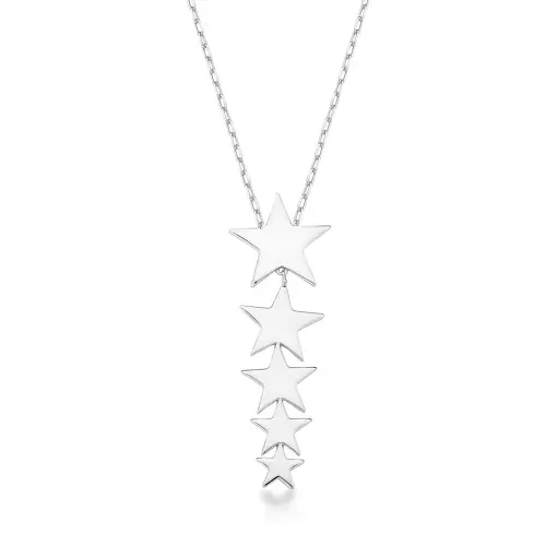 COLAR COM PINGENTE DE ESTRELAS TEXTURIZADO LISO