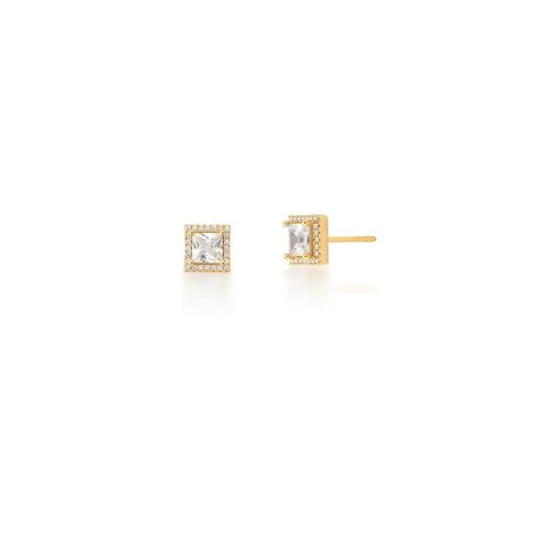 CONJUNTO BRINCO E CORRENTE COM PINGENTE BANHADO A OURO