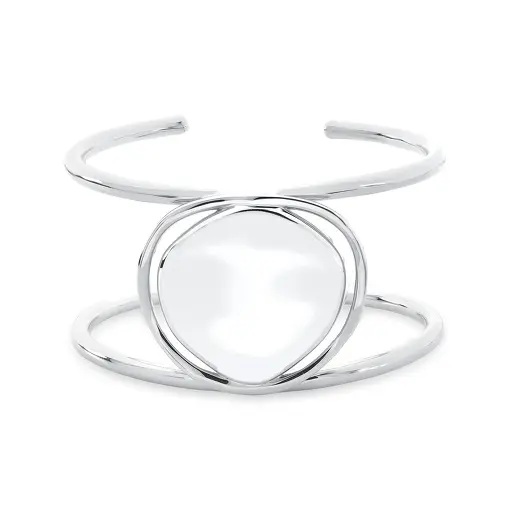 BRACELETE DUAS VOLTAS CURVO VAZADO E LISO