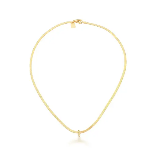 CHOKER LAMINADA COM PINGENTE LETRA "I" BANHADA A OURO