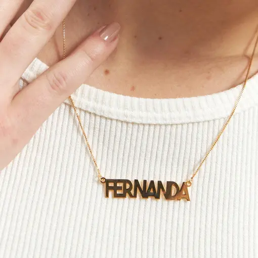 GARGANTILHA PERSONALIZADA NOME COM ATÉ 9 LETRAS