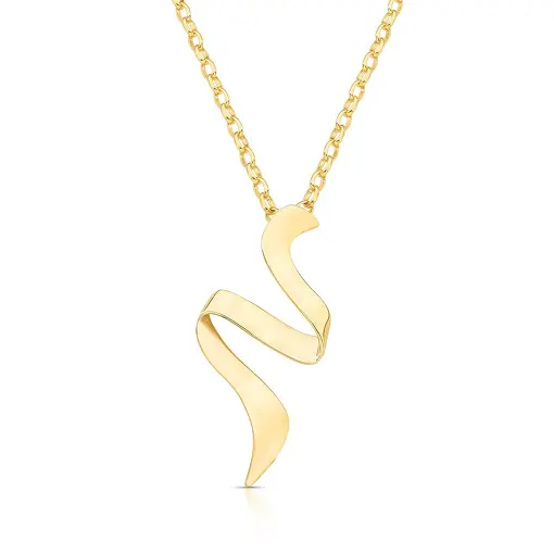 COLAR COM PINGENTE ESPIRAL CURVO E LISO