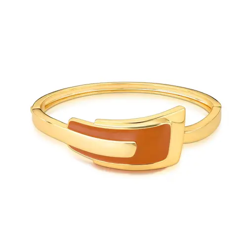 BRACELETE GEOMÉTRICO CURVO E ESMALTADO