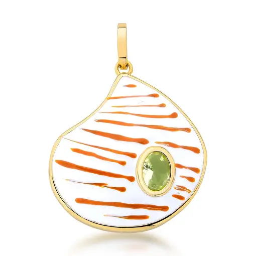 PINGENTE DE GOTA ESMALTADO COM CRISTAL E FECHO