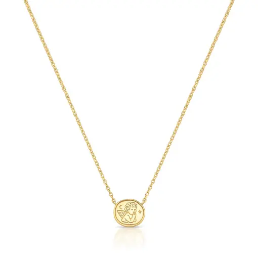 COLAR COM PINGENTE OVAL E LISO DE ANJO