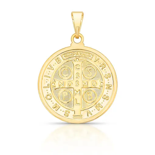 PINGENTE REDONDO COM IMAGEM DE SÃO BENTO