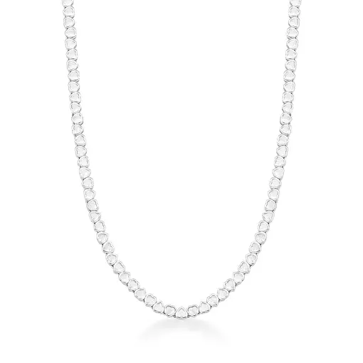 COLAR RIVIERA COM CRISTAIS DE CORAÇÕES BANHADO A RÓDIO