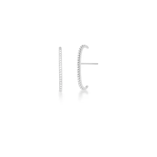 BRINCO EAR HOOK CRAVEJADA DE ZIRCÔNIAS