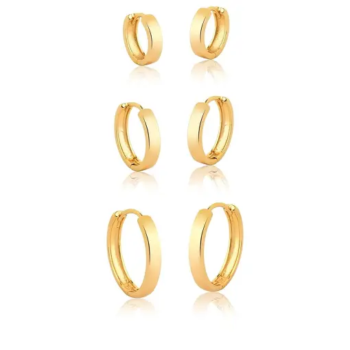 TRIO DE ARGOLAS REDONDAS LISAS