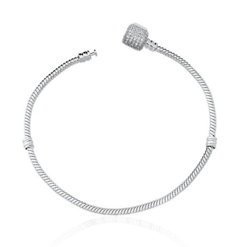 PULSEIRA LINHA CONQUISTAS FECHO CRAVEJADO PRATA LISA