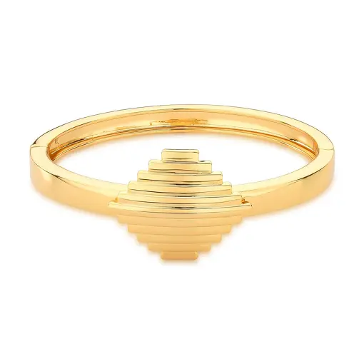 BRACELETE GEOMETRICO TEXTURIZADO BANHADO A OURO