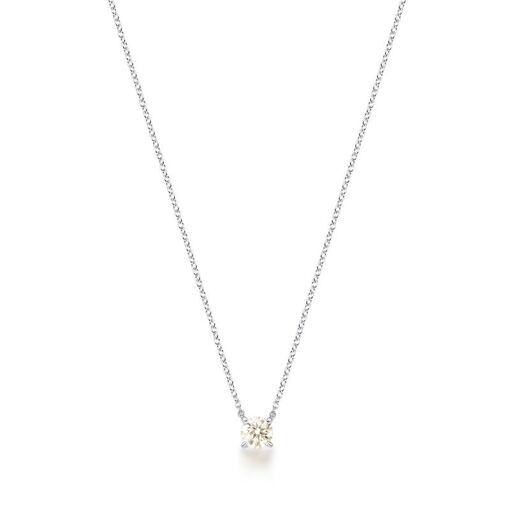 COLAR COM PEDRA MOISSANITE 5MM PRATA RODINADA