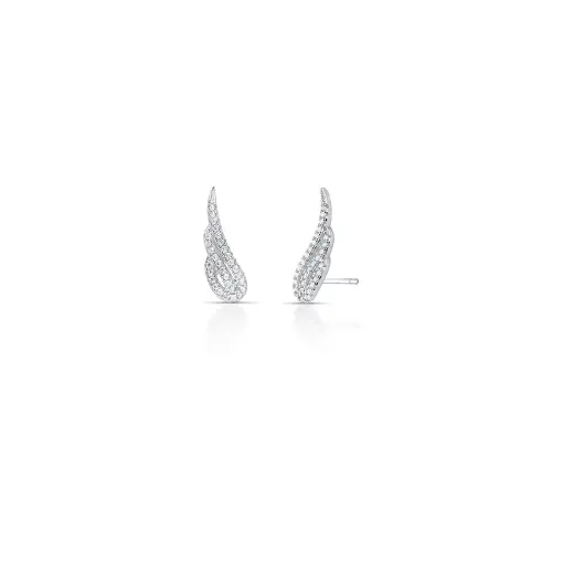 BRINCO EAR CUFF DE ASA COM ZIRCÔNIAS PRATA LISA