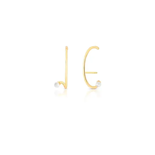 BRINCO EAR HOOK CURVO COM PÉROLA SHELL