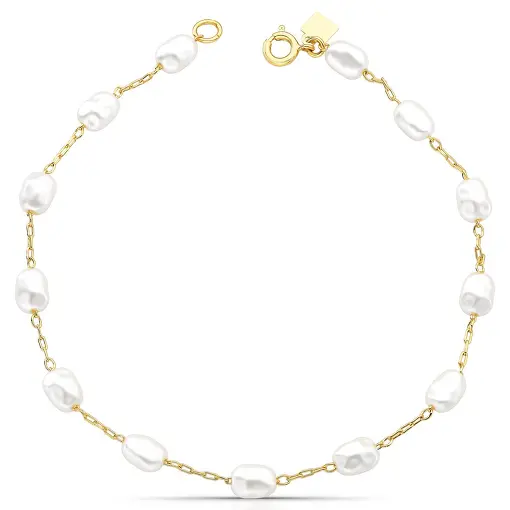 TORNOZELEIRA COM PÉROLA BARROCA BANHADO A OURO