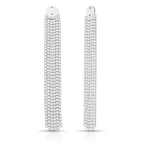 ACESSÓRIO PARA BRINCO COM ZIRCÔNIA EM PÊNDULO BANHADO A RÓDIO