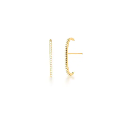 BRINCO EAR HOOK CRAVEJADA DE ZIRCÔNIAS