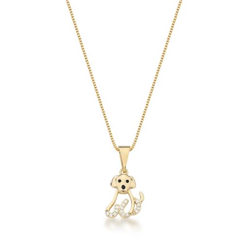 COLAR COM PINGENTE DE CACHORRO BANHADO A OURO