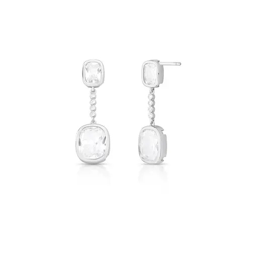 BRINCO PÊNDULO COM CRISTAIS RETANGULARES